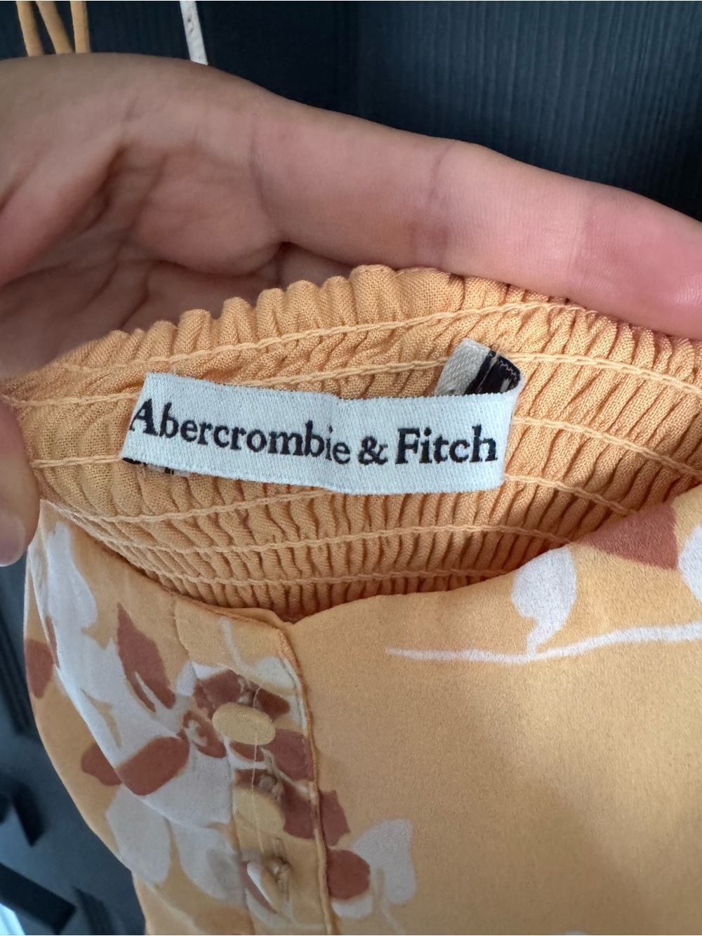 Abercrombie & Fitch Yellow Floral Tie Strap Midi Dress XS Petite - Picture 7 of 8